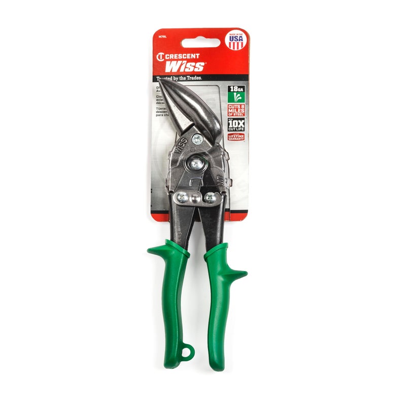 Wiss قصاصات الطيران Crescent Wiss 9-1/4 بوصة Metalmaster Offset المستقيمة واليمنى - M7R Green - Image 2